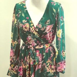 Fashion Nova Long-sleeved Floral Maxi Dress